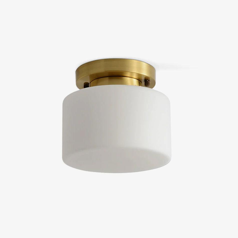Elsilisra Nordic Art Brass Glass Flush Mount Ceiling Light-Neutral Decor