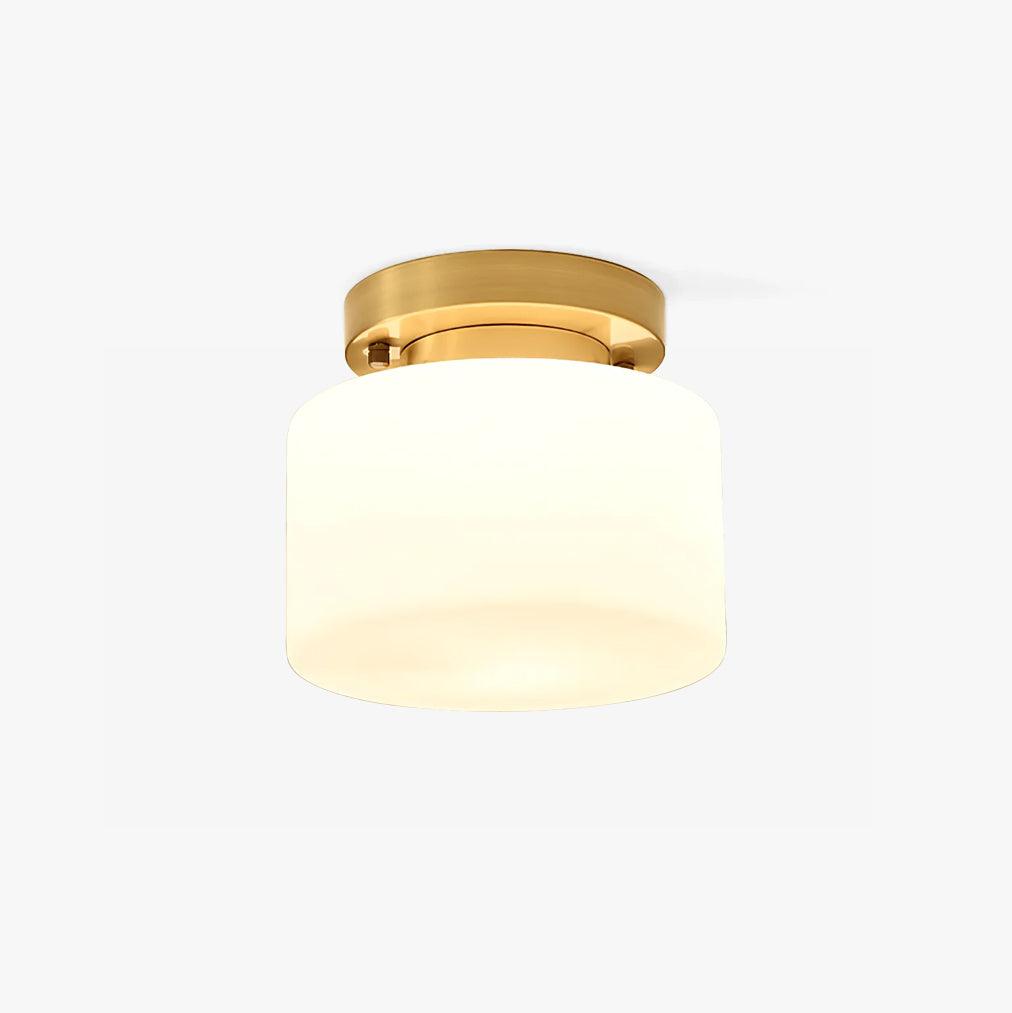 Elsilisra Nordic Art Brass Glass Flush Mount Ceiling Light-Neutral Decor