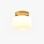 Elsilisra Nordic Art Brass Glass Flush Mount Ceiling Light-Neutral Decor