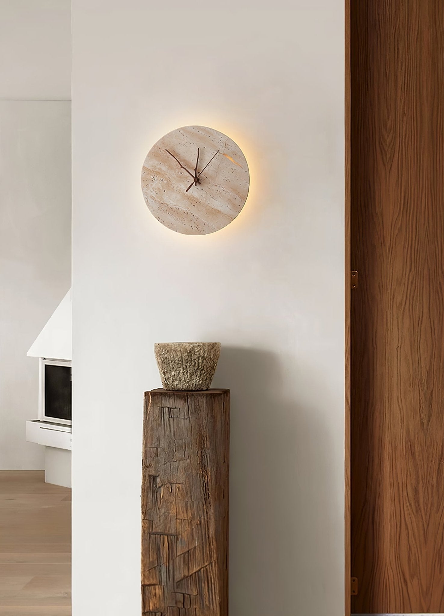 Lyra Minimalist Travertine Wall Light-Neutral Decor