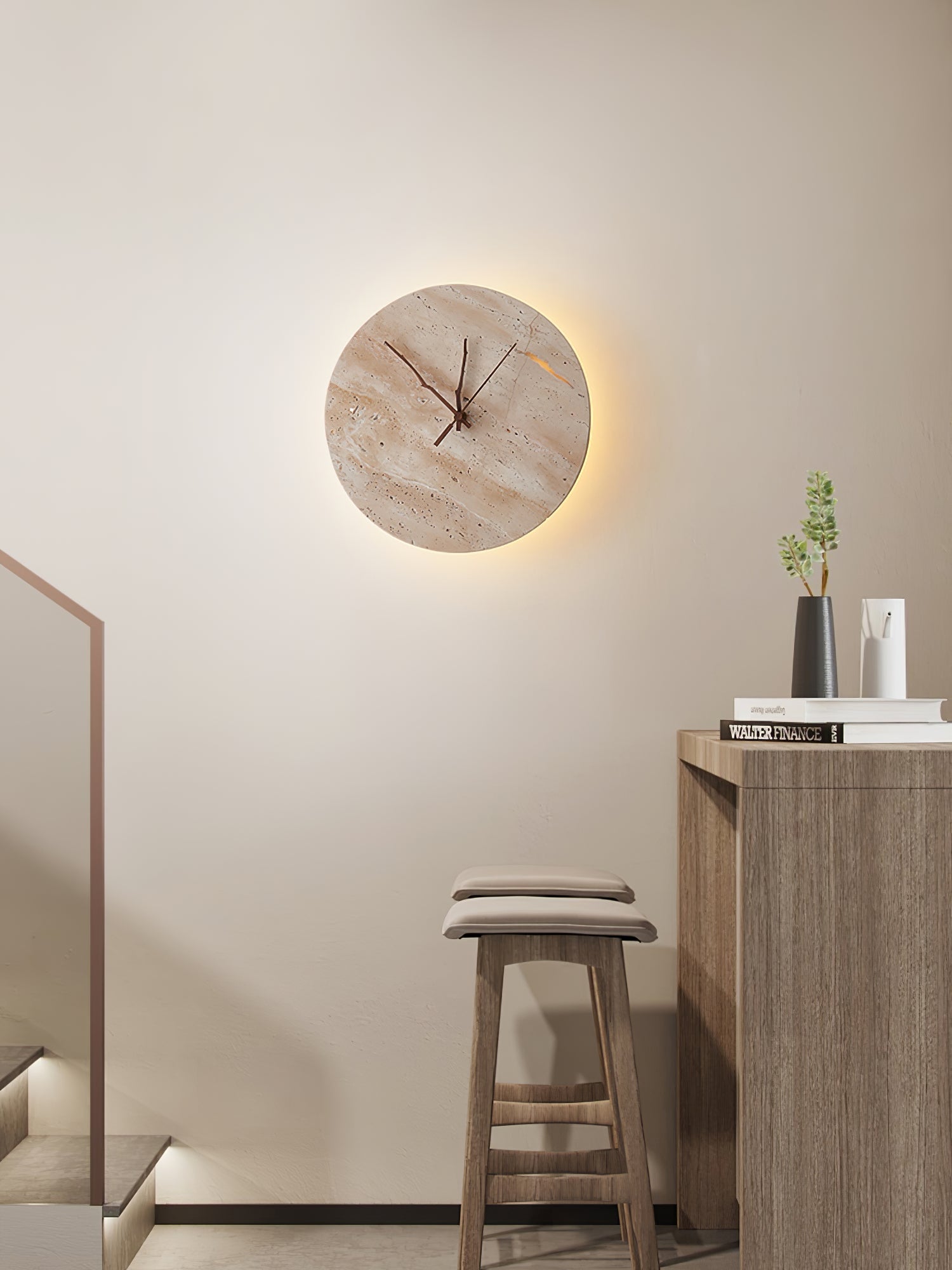 Lyra Minimalist Travertine Wall Light-Neutral Decor