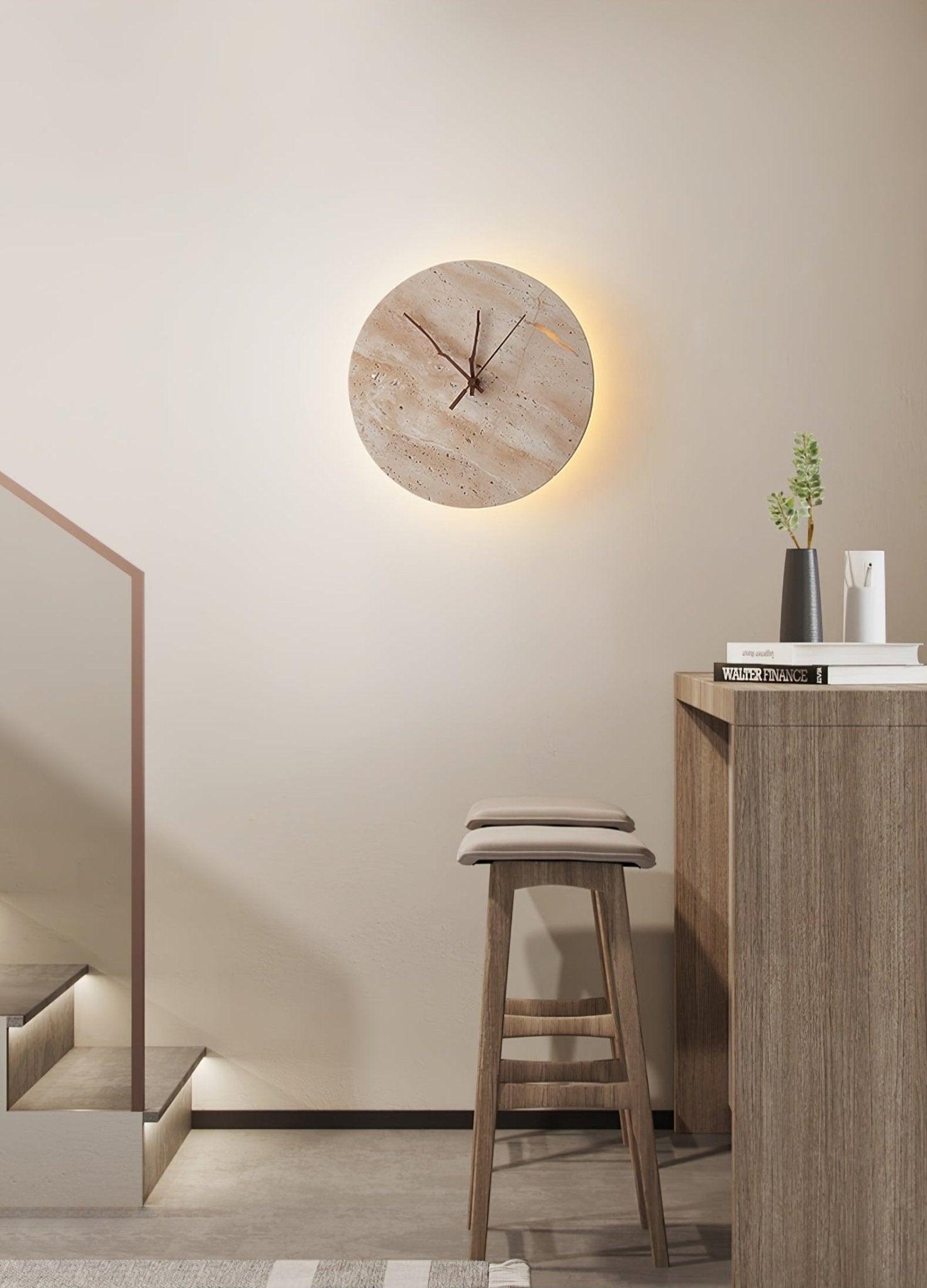 Lyra Minimalist Travertine Wall Light-Neutral Decor