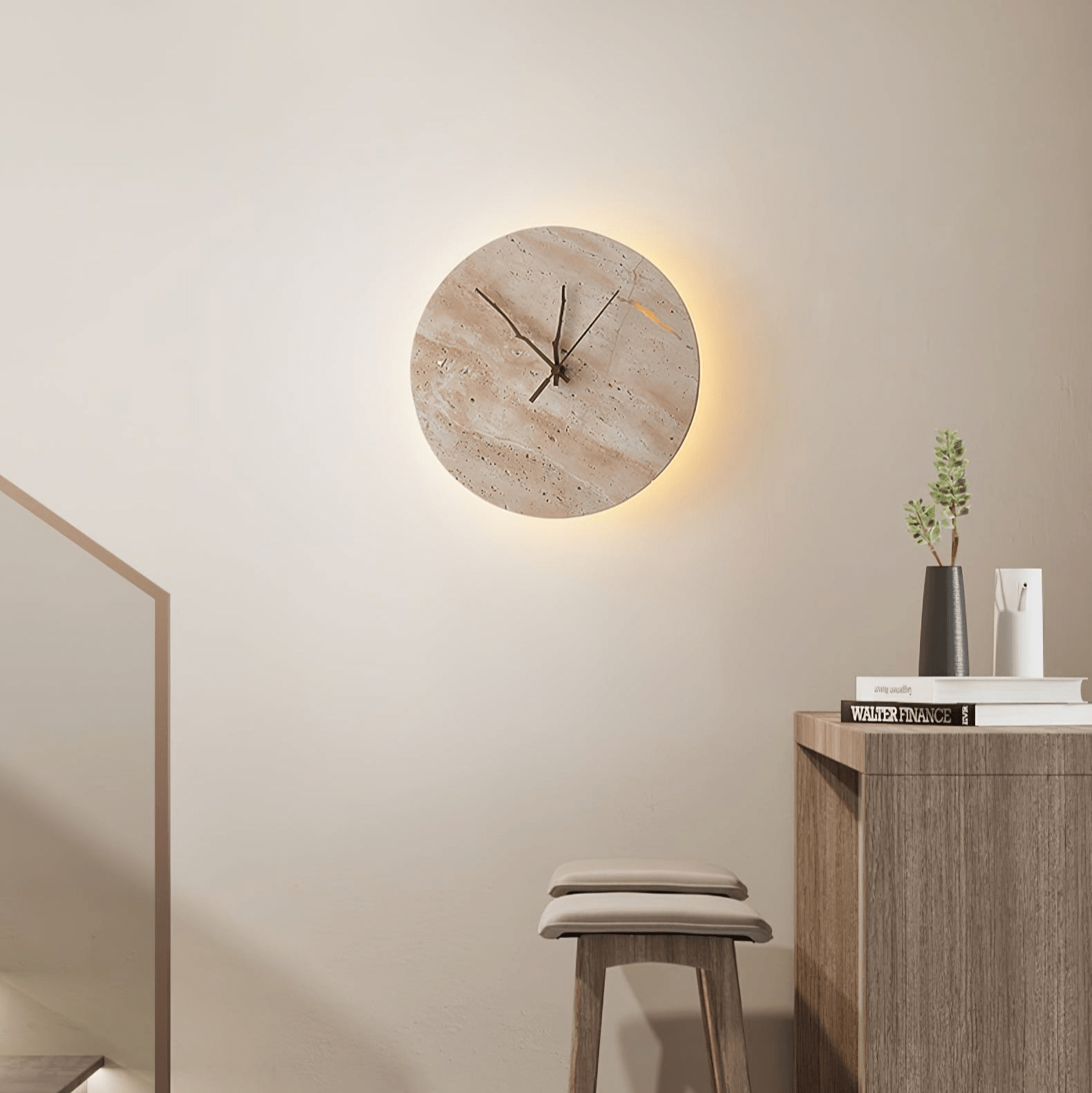Lyra Minimalist Travertine Wall Light-Neutral Decor