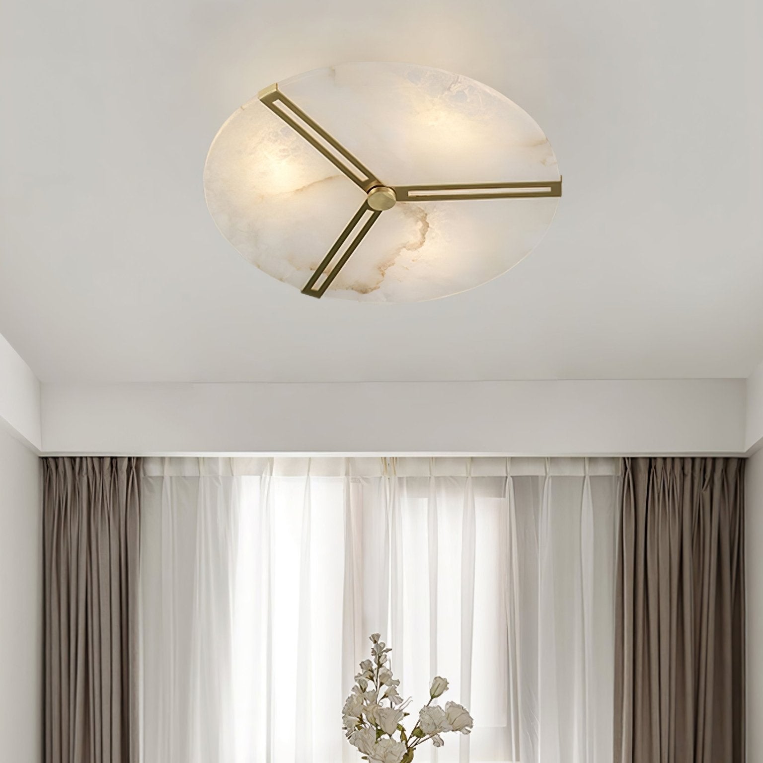 Aveline Alabaster Flush Mount Ceiling Light-Neutral Decor