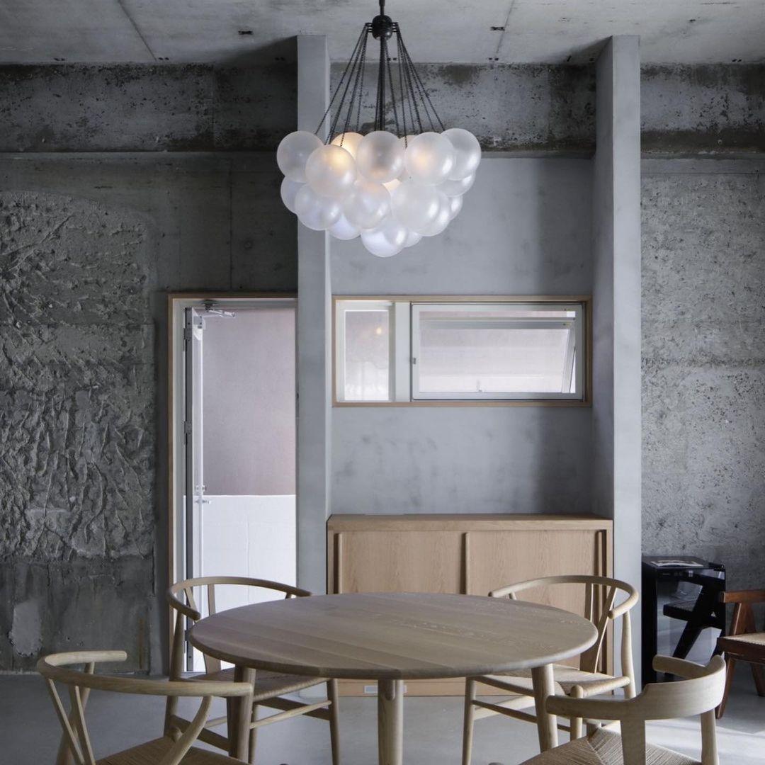 Lustra Chandelier Bubble Frosted Glass-Neutral Decor