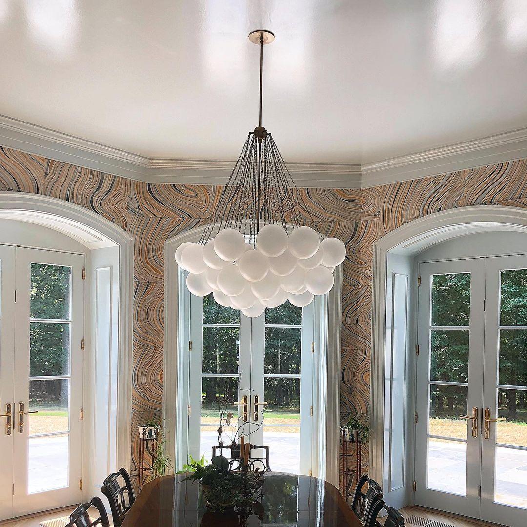 Lustra Chandelier Bubble Frosted Glass-Neutral Decor