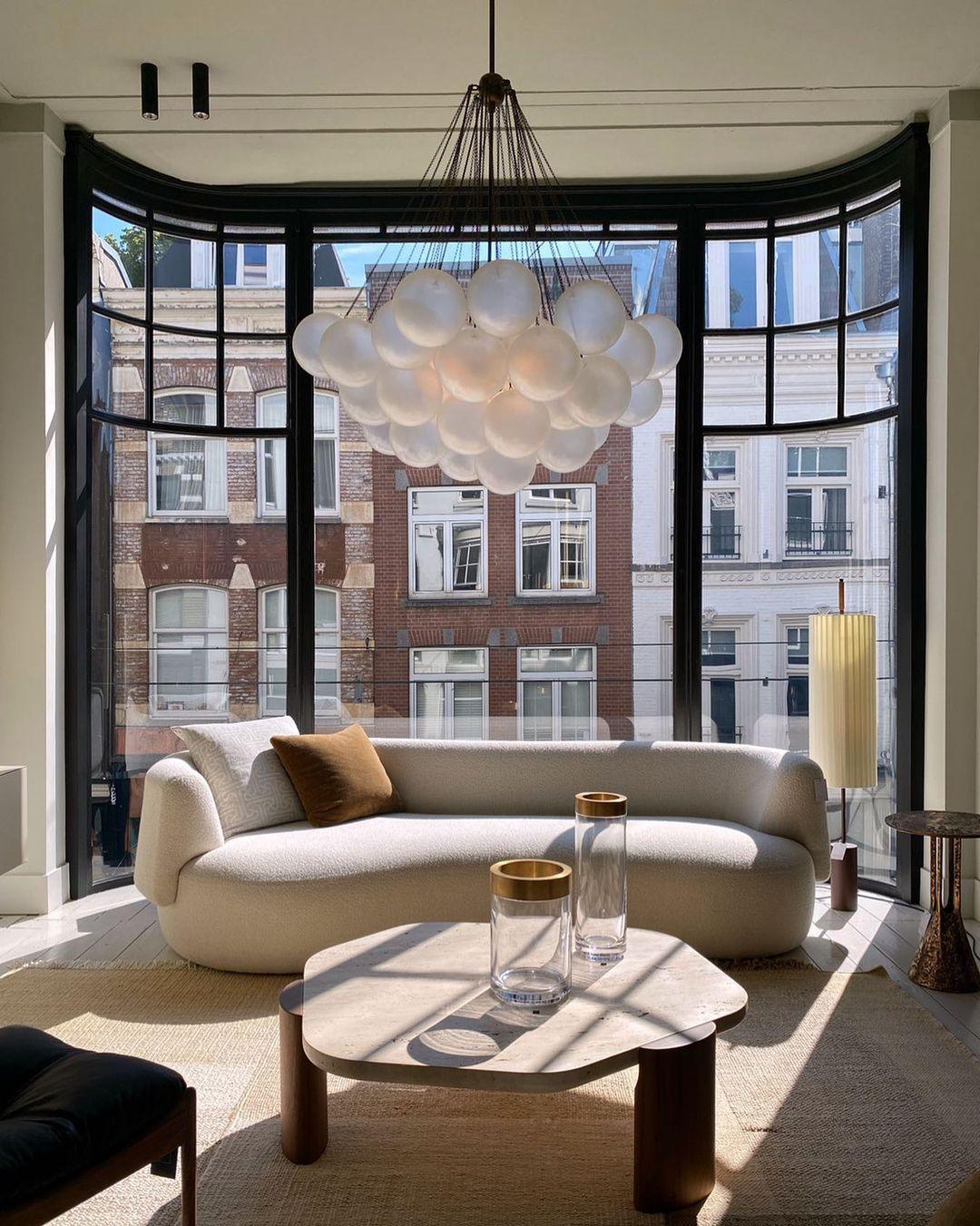 Lustra Chandelier Bubble Frosted Glass-Neutral Decor
