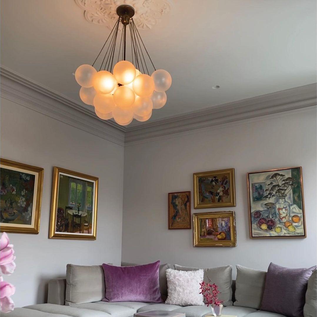 Lustra Chandelier Bubble Frosted Glass-Neutral Decor
