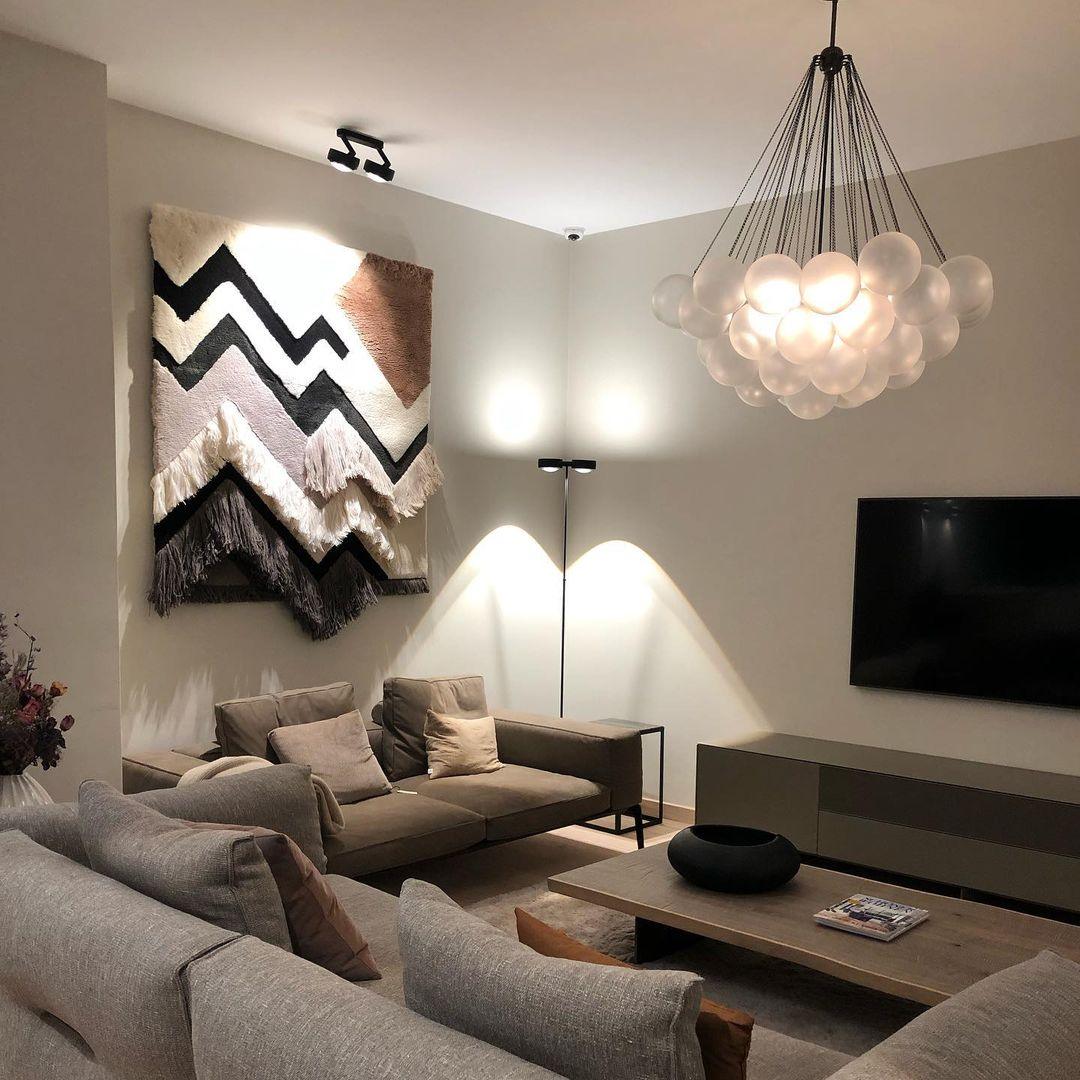 Lustra Chandelier Bubble Frosted Glass-Neutral Decor