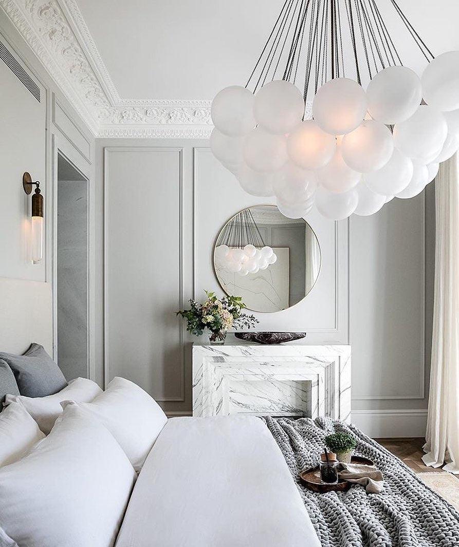 Lustra Chandelier Bubble Frosted Glass-Neutral Decor