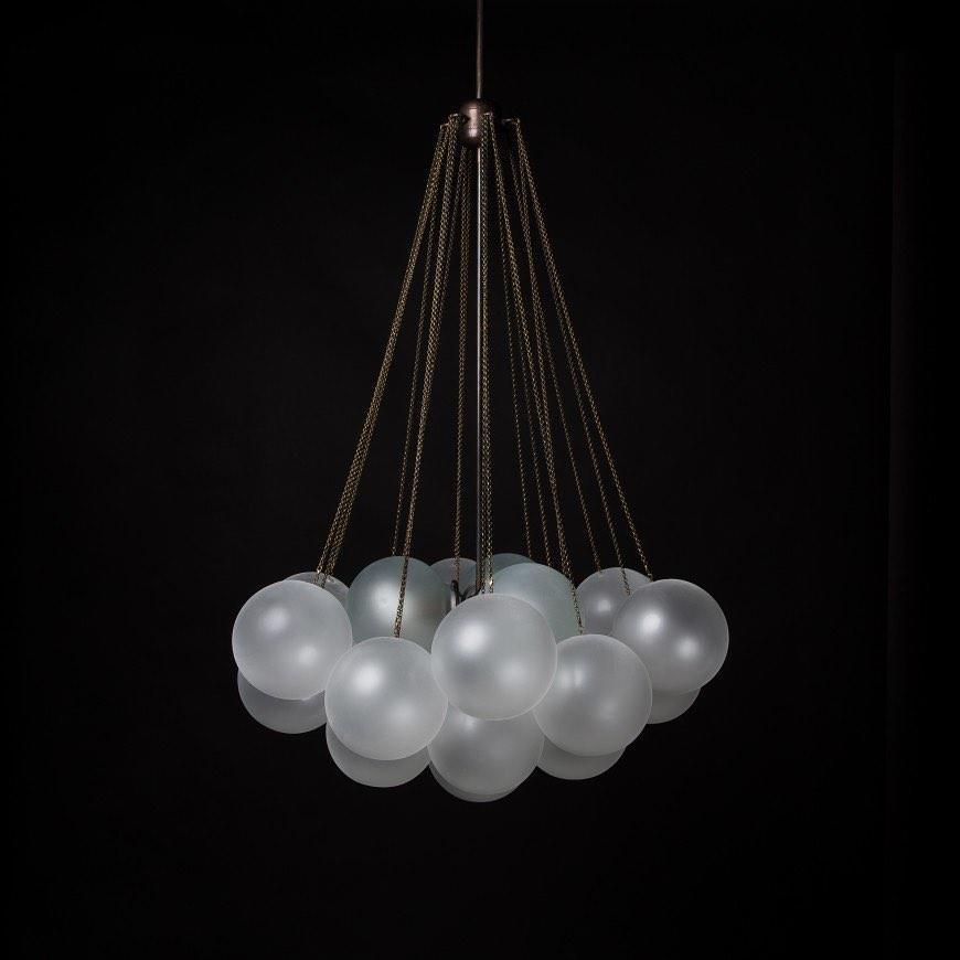 Lustra Chandelier Bubble Frosted Glass-Neutral Decor