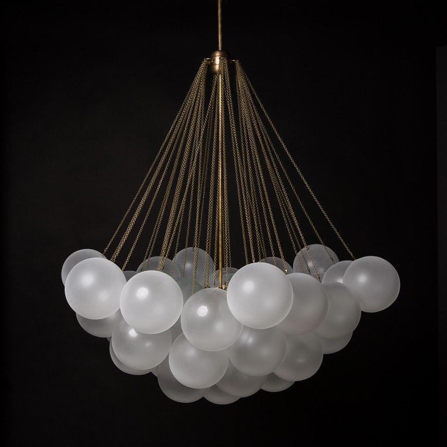 Lustra Chandelier Bubble Frosted Glass-Neutral Decor