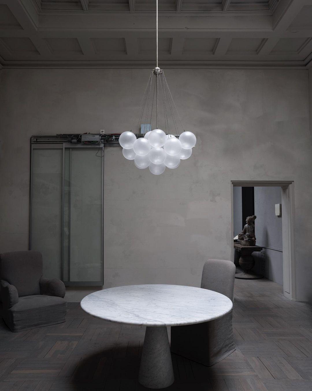 Lustra Chandelier Bubble Frosted Glass-Neutral Decor