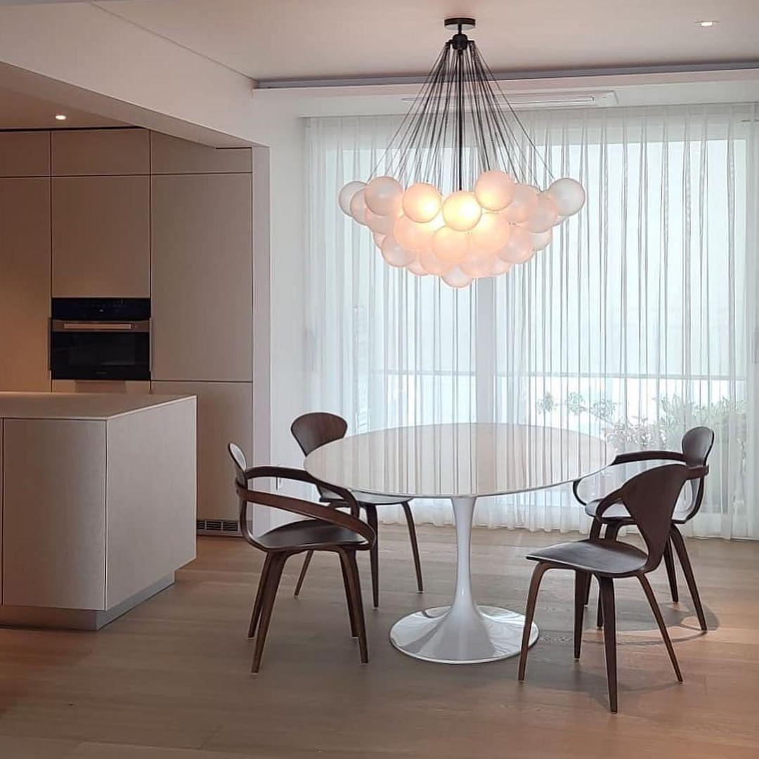 Lustra Chandelier Bubble Frosted Glass-Neutral Decor