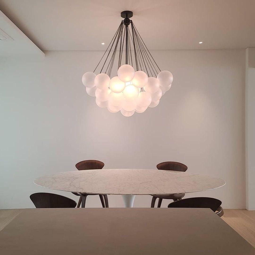 Lustra Chandelier Bubble Frosted Glass-Neutral Decor