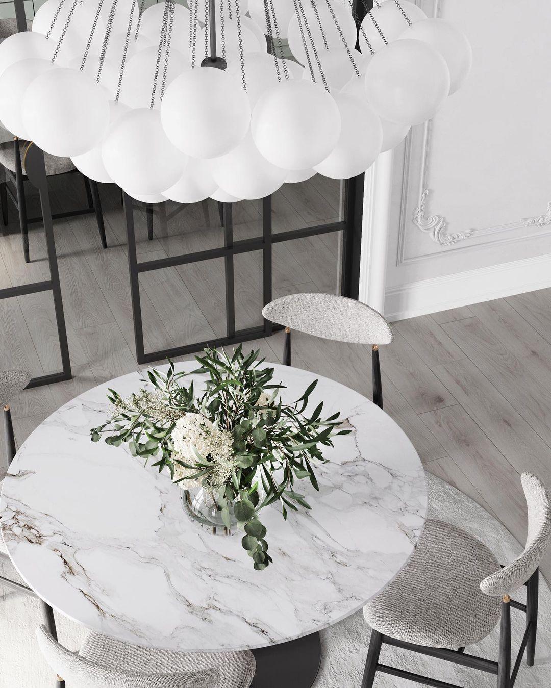 Lustra Chandelier Bubble Frosted Glass-Neutral Decor