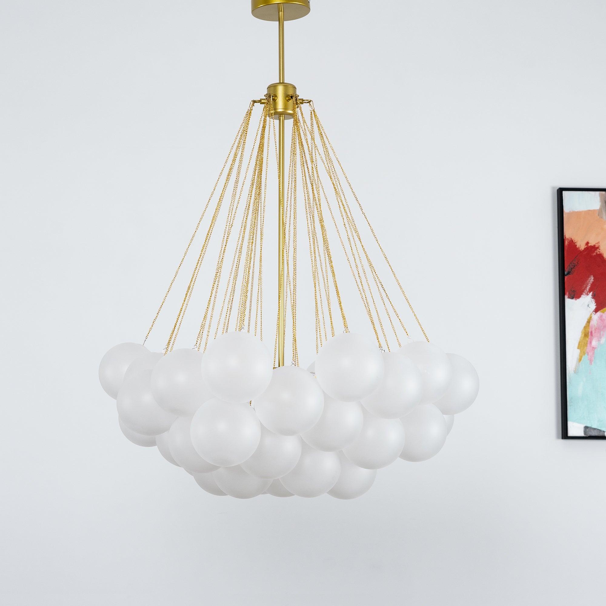 Lustra Chandelier Bubble Frosted Glass-Neutral Decor