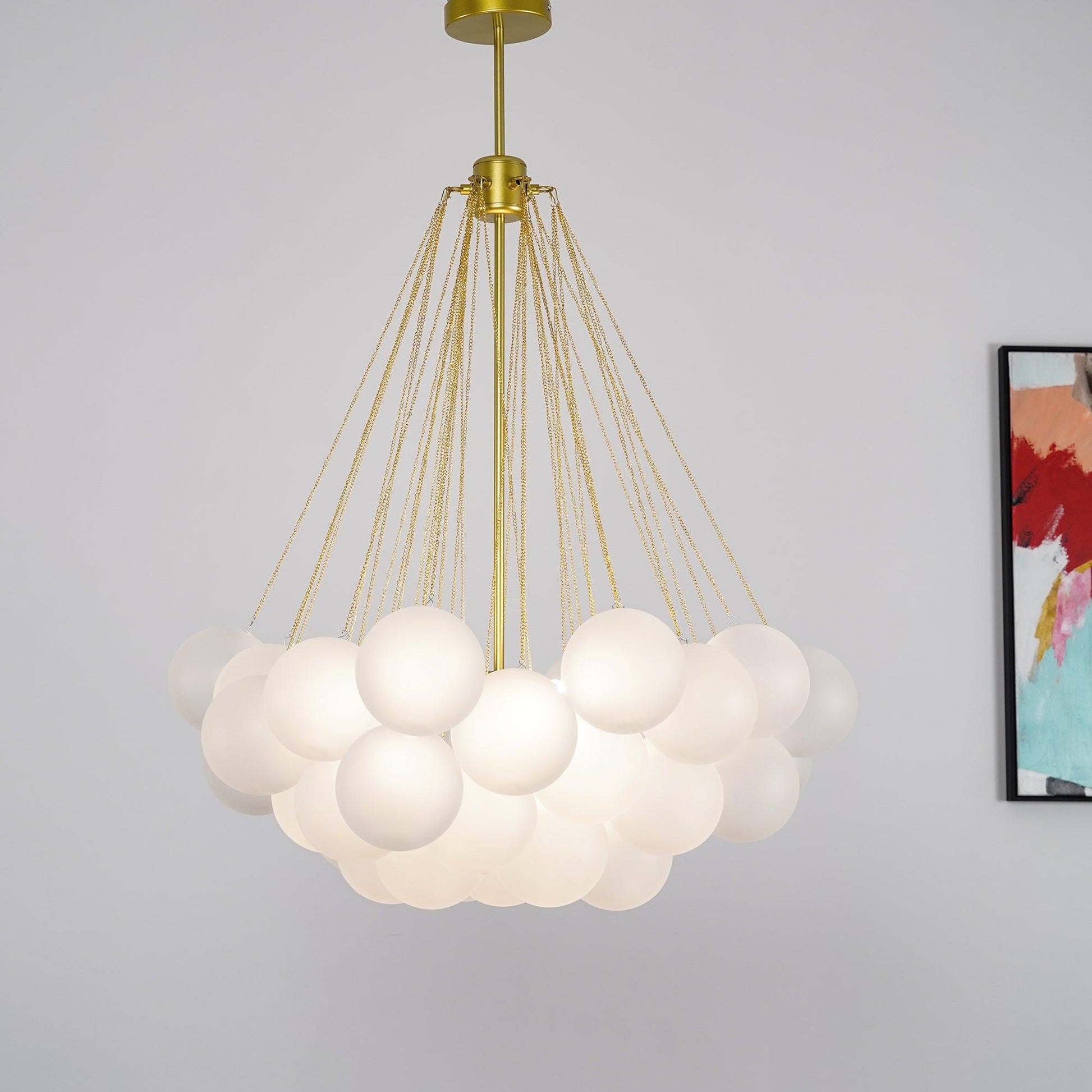 Lustra Chandelier Bubble Frosted Glass-Neutral Decor