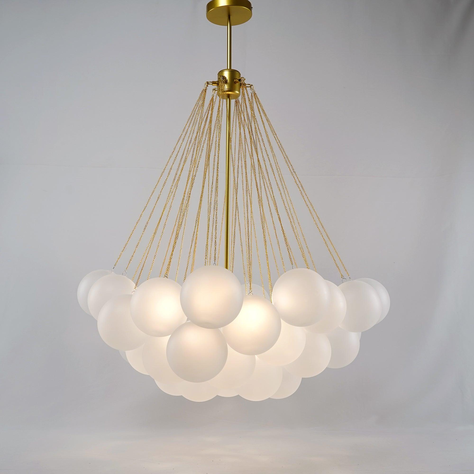 Lustra Chandelier Bubble Frosted Glass-Neutral Decor