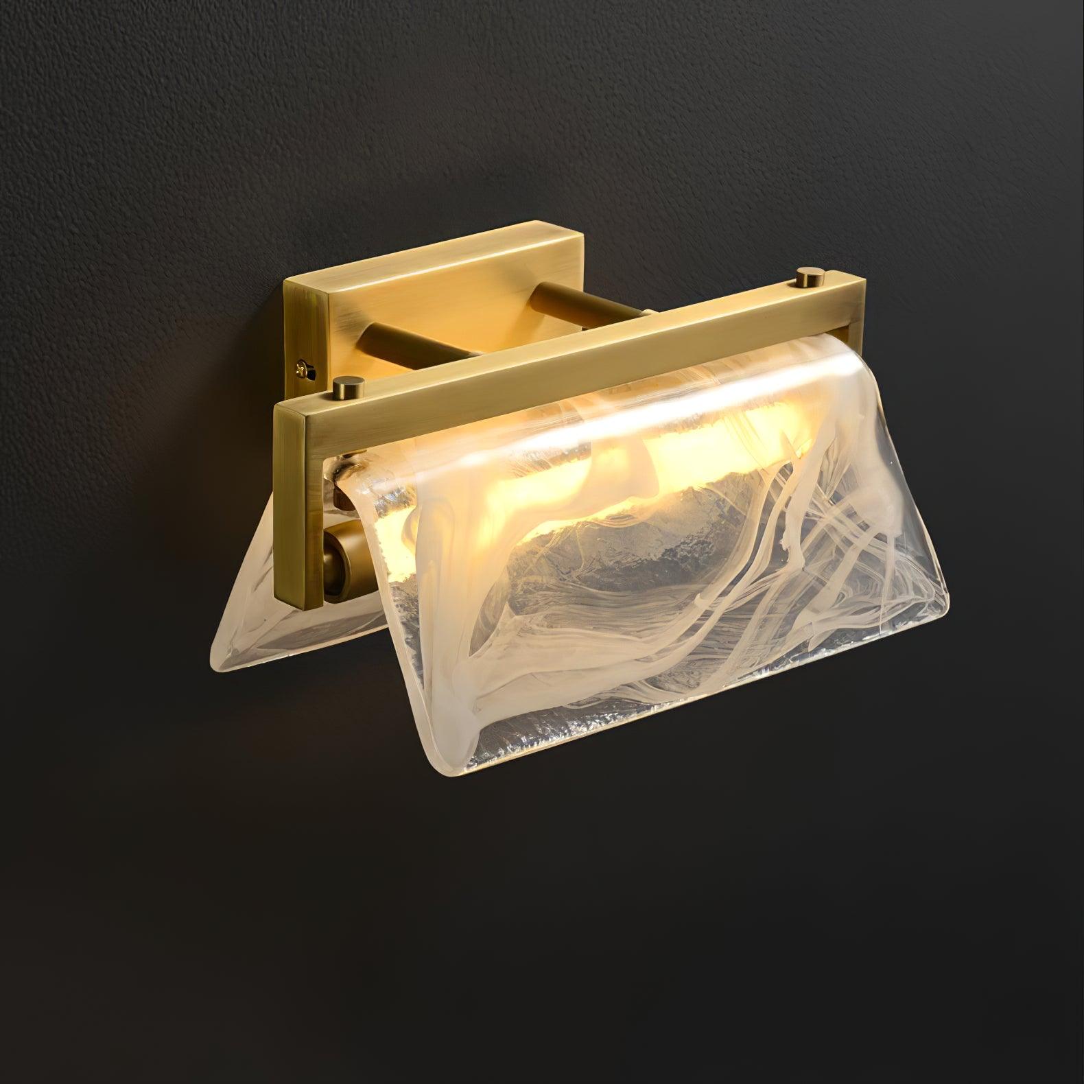 Dir Nordic Art Cloud Fog Brass Glass Wall Lamp-Neutral Decor