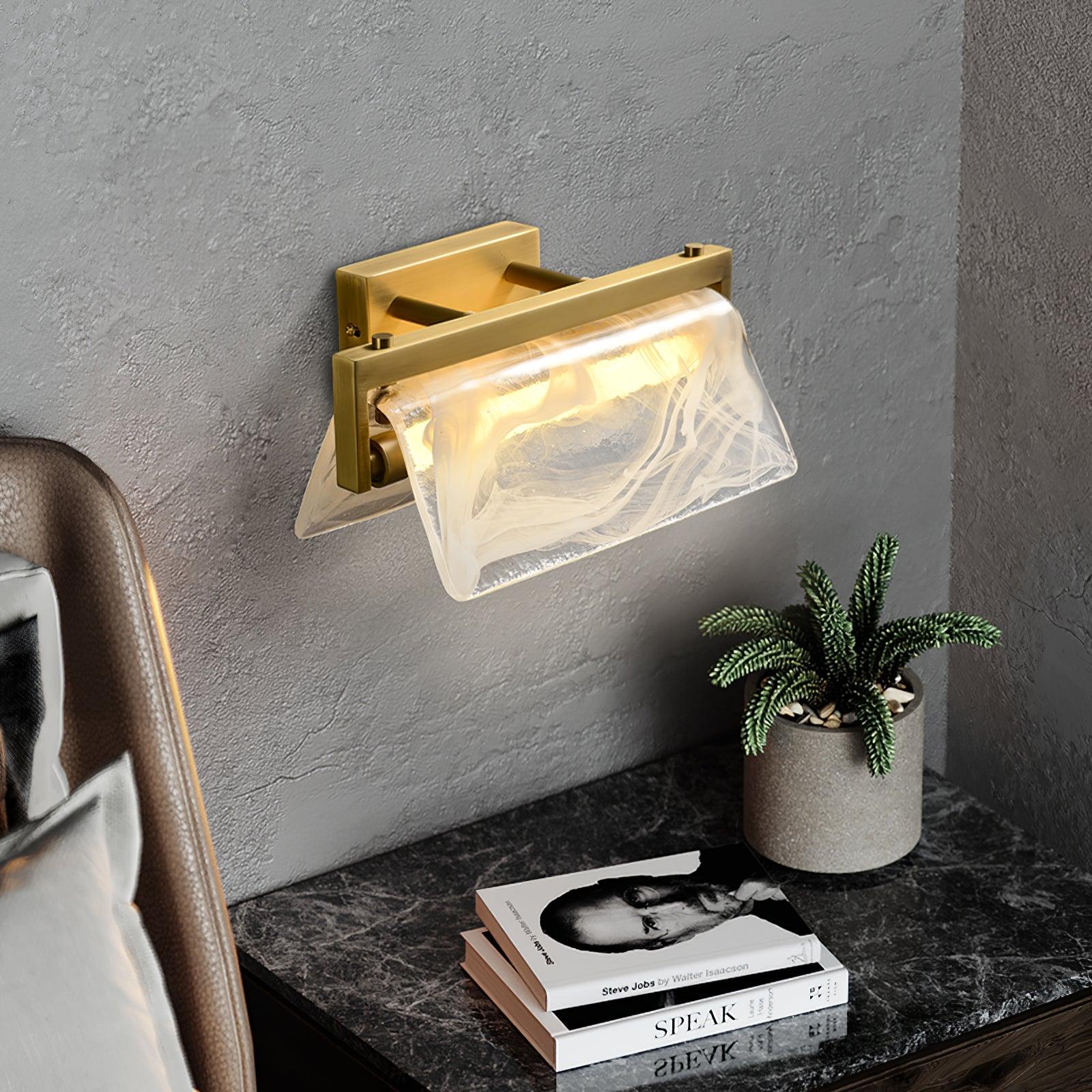 Dir Nordic Art Cloud Fog Brass Glass Wall Lamp-Neutral Decor