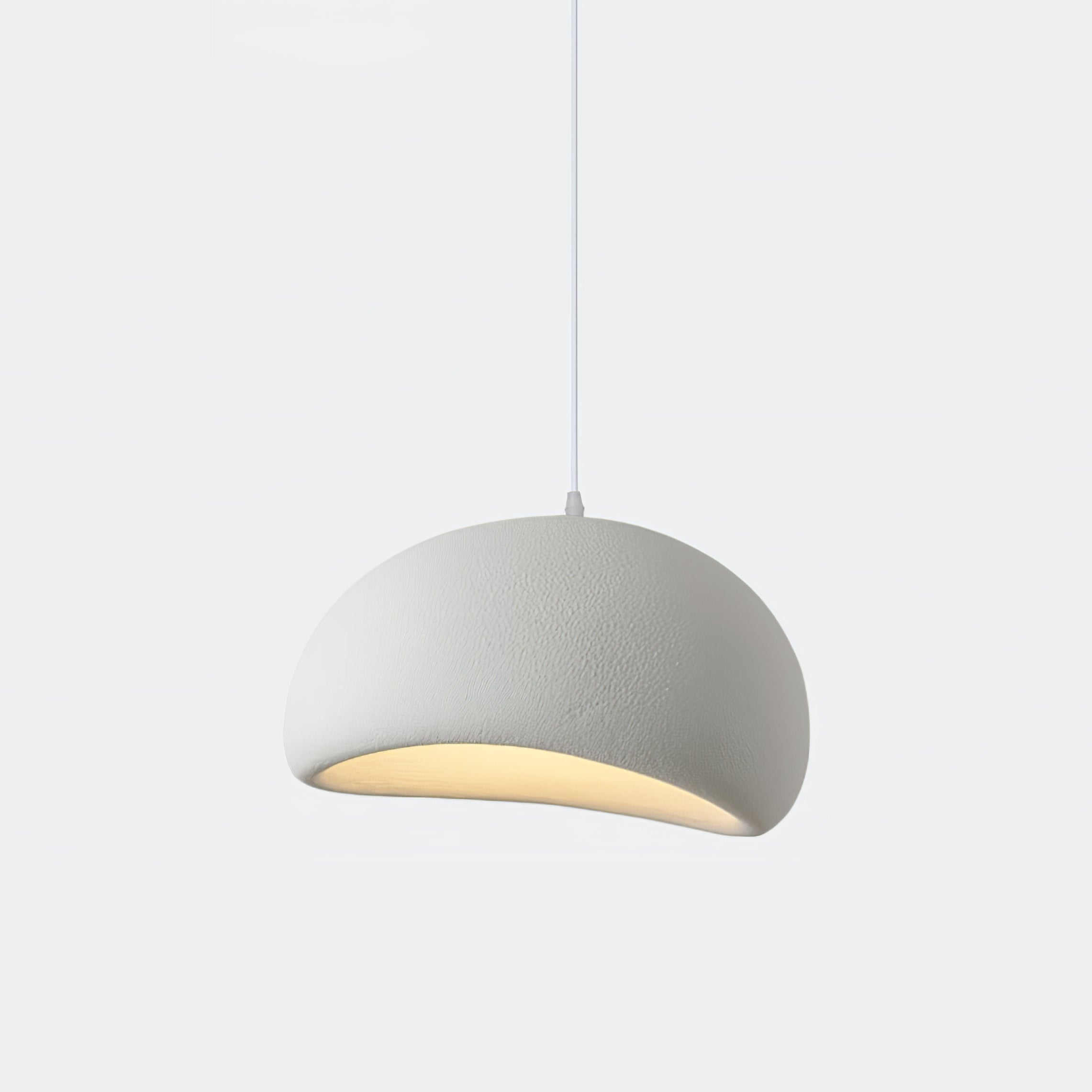 Ecor Pendant Lamp Plaster Half Dome Plug In Wabi Sabi-Neutral Decor