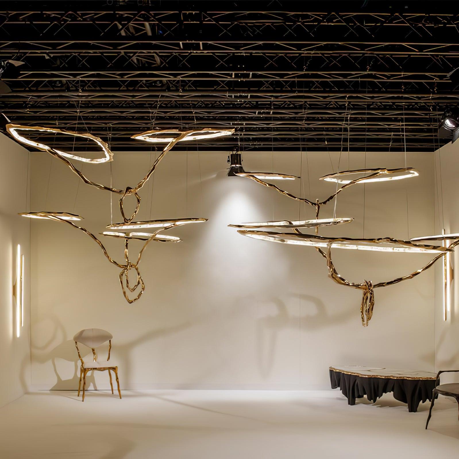 Aballs Cloud Rings Series Brass Chandelier-Neutral Decor