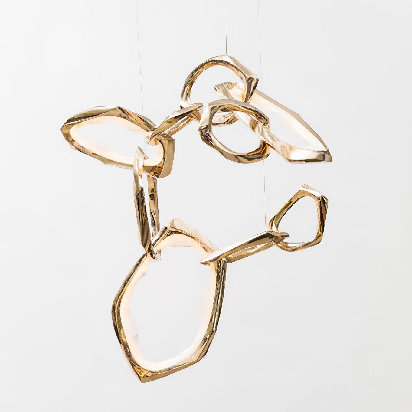 Aballs Cloud Rings Series Brass Chandelier-Neutral Decor