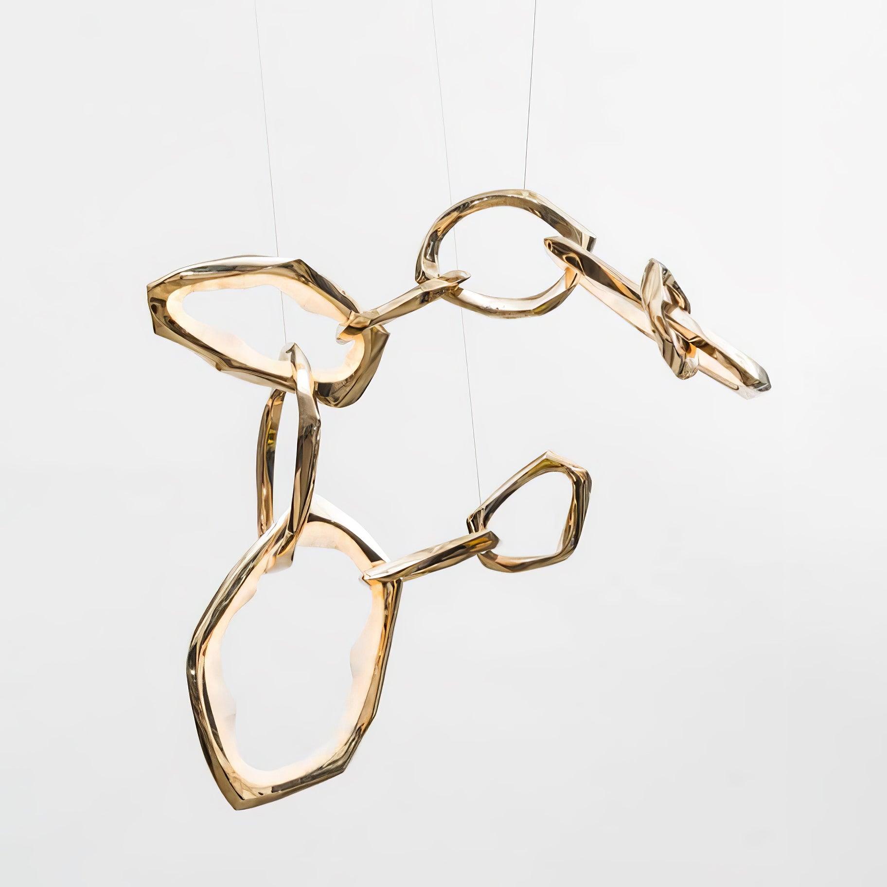 Aballs Cloud Rings Series Brass Chandelier-Neutral Decor