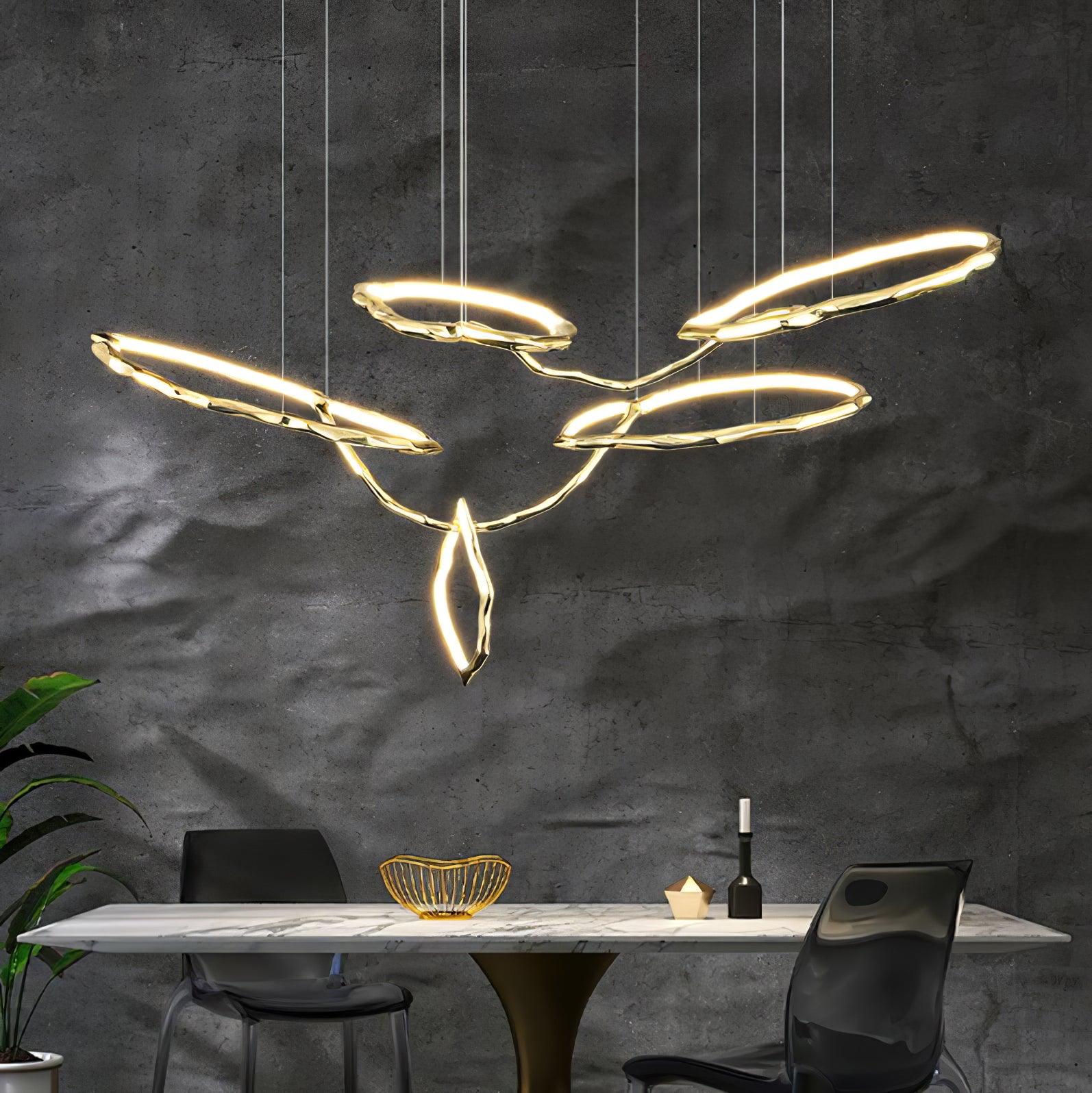 Aballs Cloud Rings Series Brass Chandelier-Neutral Decor