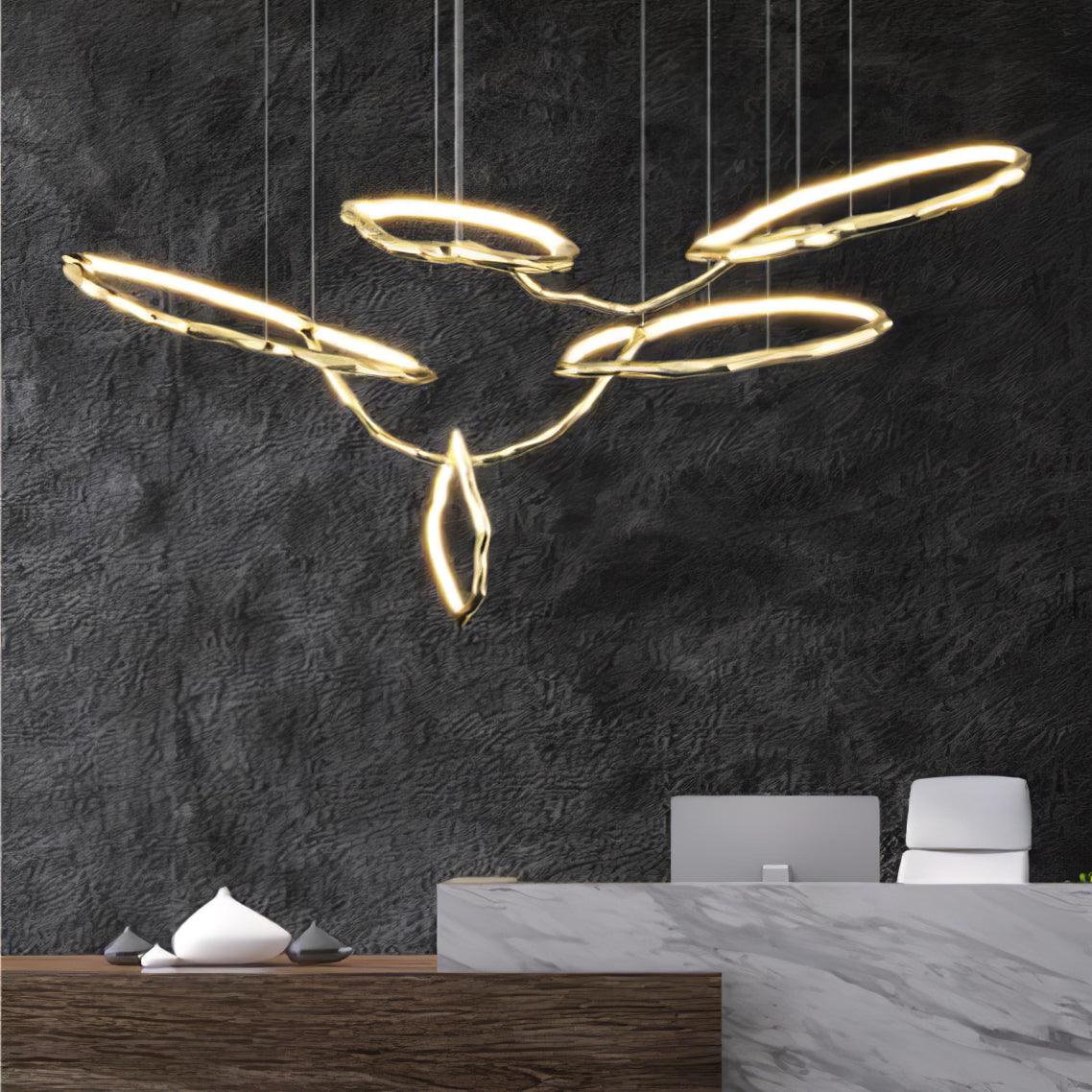 Aballs Cloud Rings Series Brass Chandelier-Neutral Decor