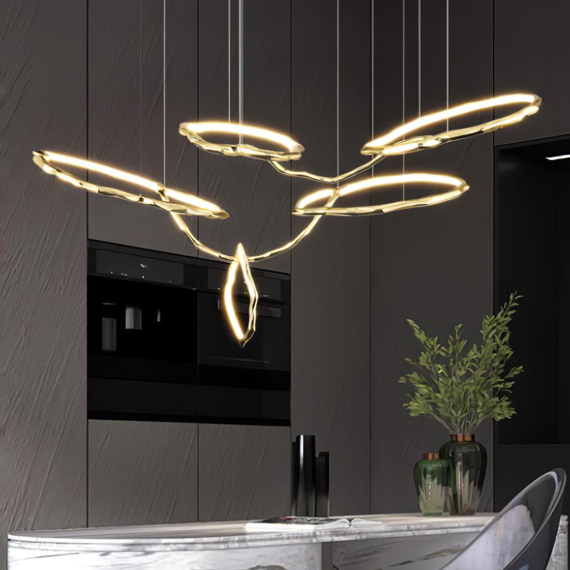 Aballs Cloud Rings Series Brass Chandelier-Neutral Decor