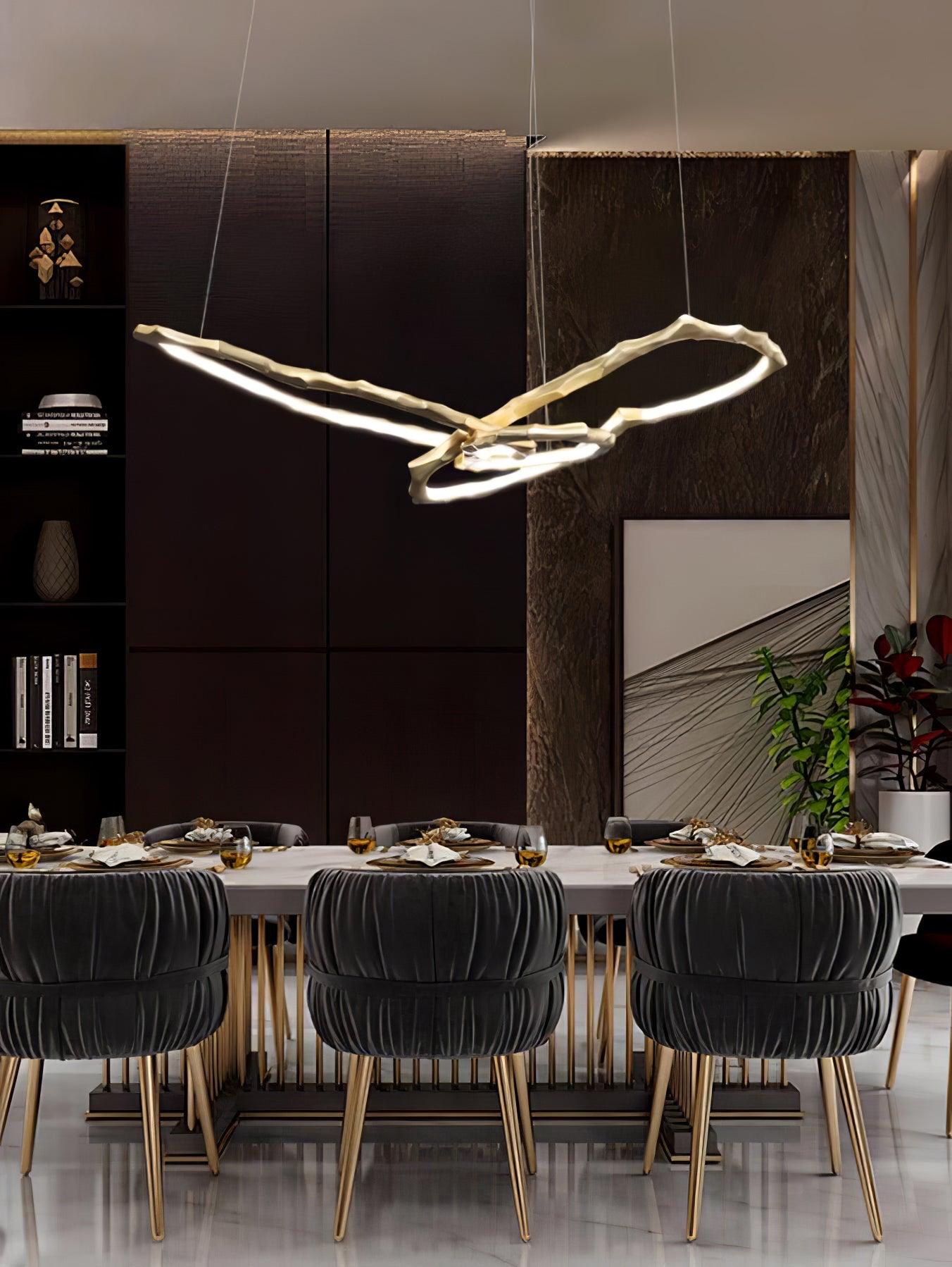Aballs Cloud Rings Series Brass Chandelier-Neutral Decor