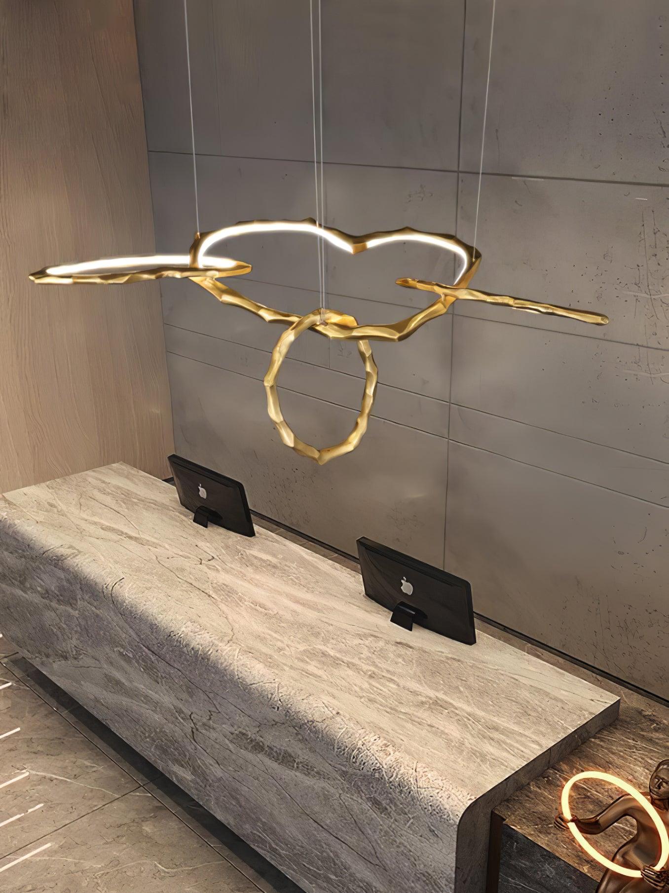 Aballs Cloud Rings Series Brass Chandelier-Neutral Decor