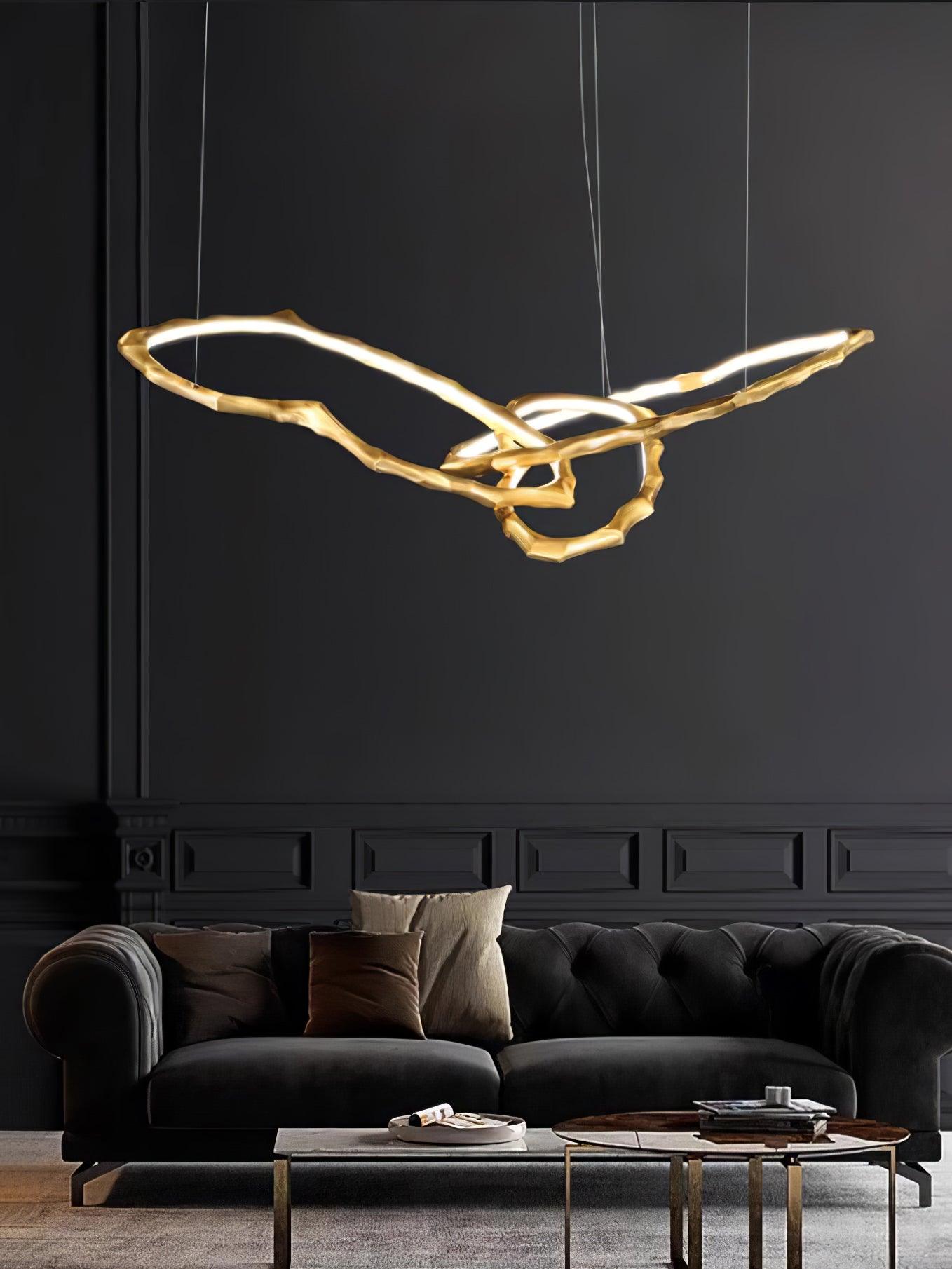 Aballs Cloud Rings Series Brass Chandelier-Neutral Decor