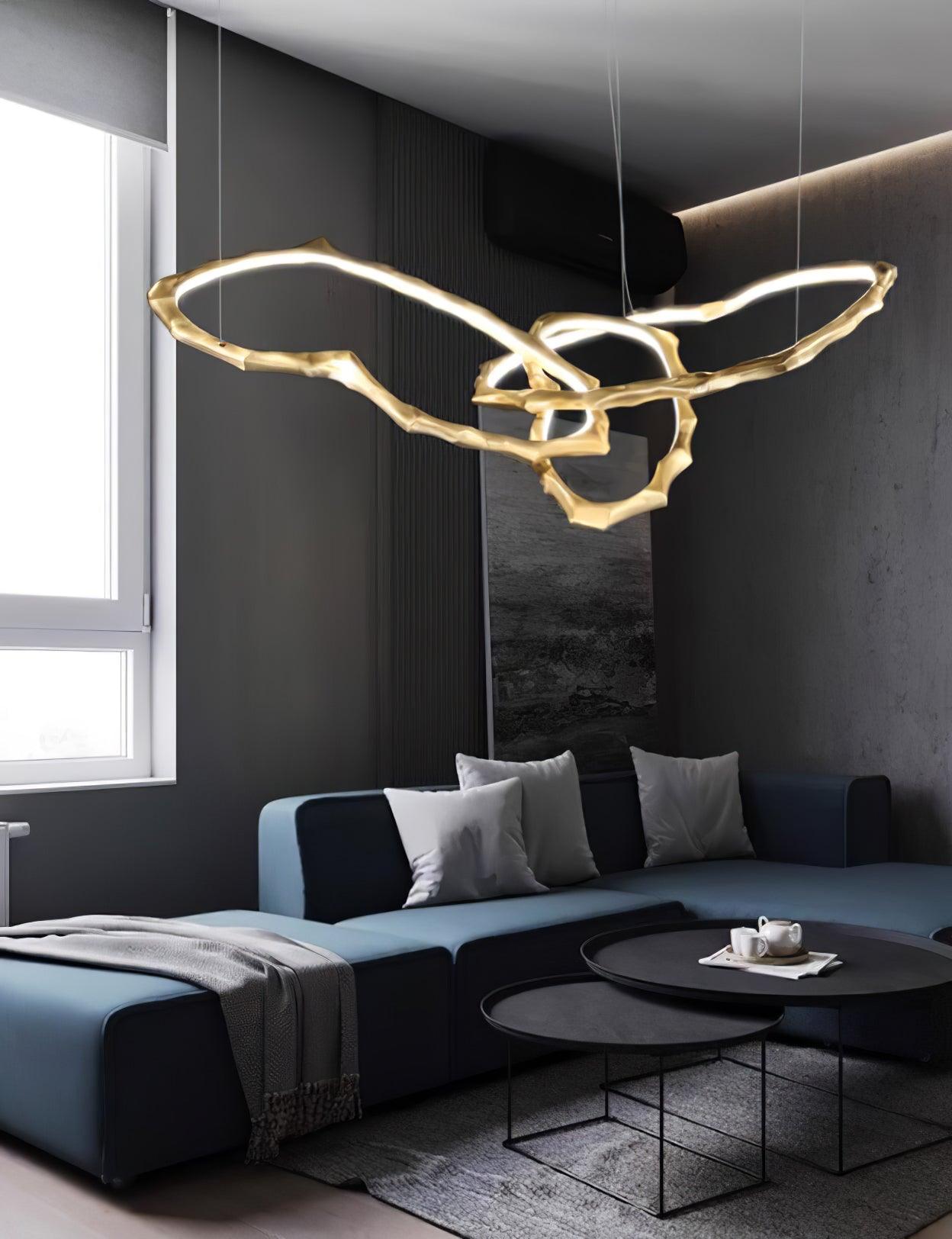 Aballs Cloud Rings Series Brass Chandelier-Neutral Decor