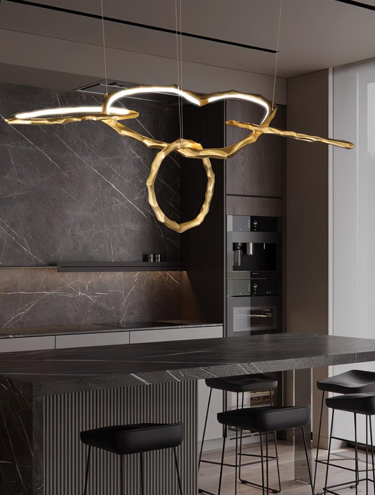 Aballs Cloud Rings Series Brass Chandelier-Neutral Decor