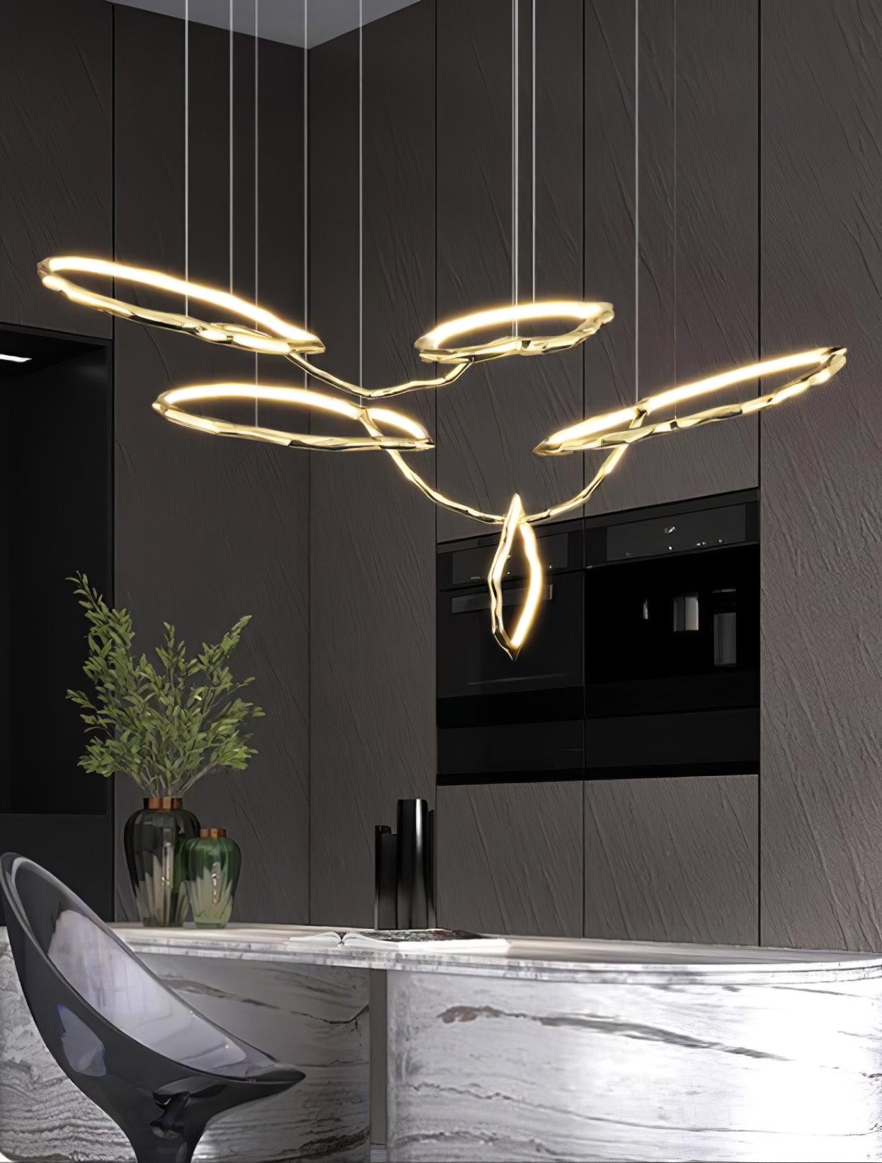 Aballs Cloud Rings Series Brass Chandelier-Neutral Decor