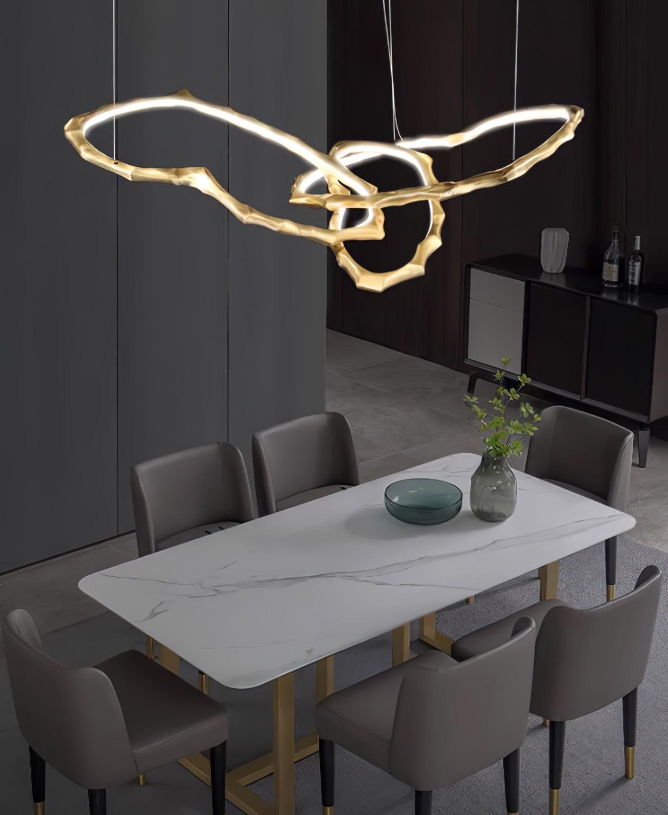 Aballs Cloud Rings Series Brass Chandelier-Neutral Decor
