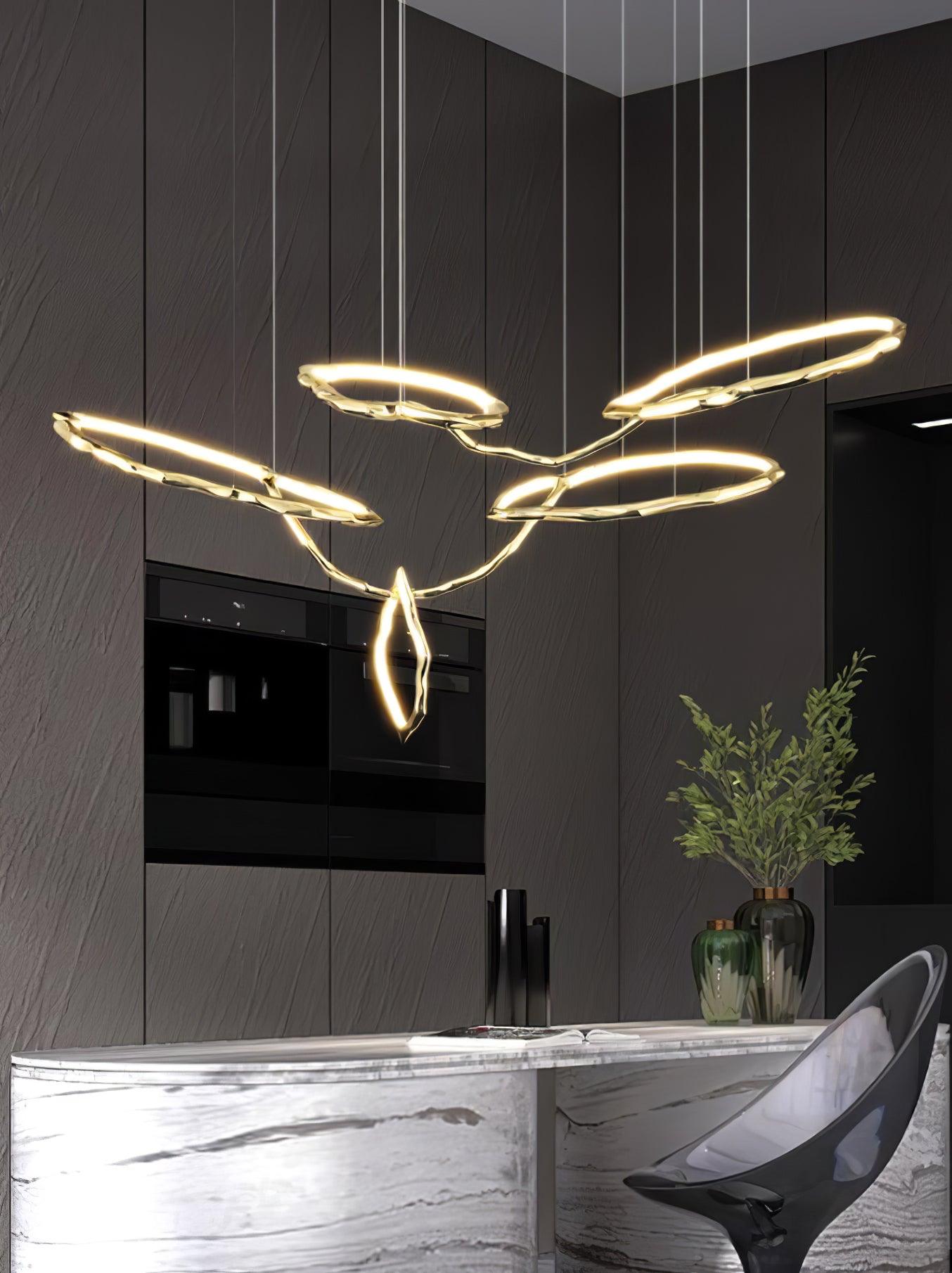 Aballs Cloud Rings Series Brass Chandelier-Neutral Decor