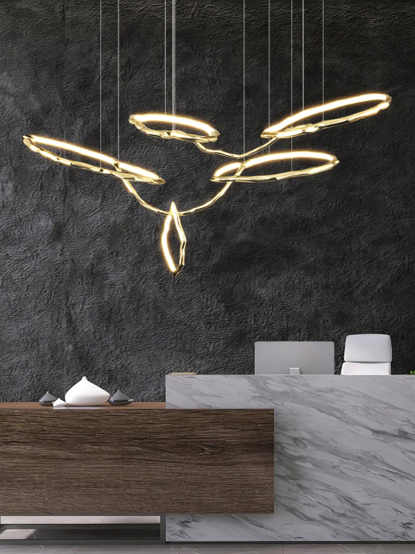 Aballs Cloud Rings Series Brass Chandelier-Neutral Decor