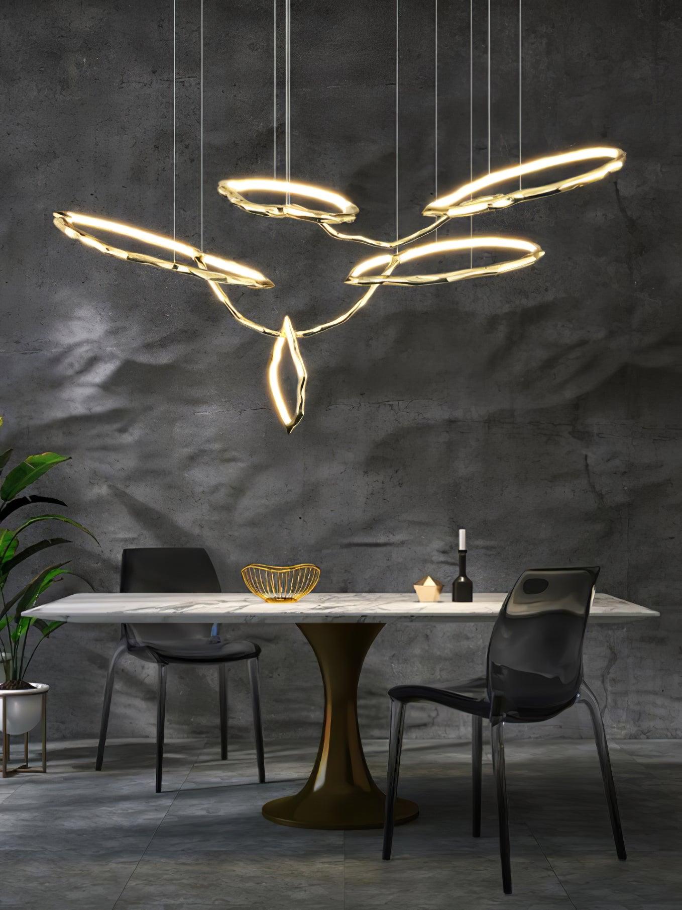 Aballs Cloud Rings Series Brass Chandelier-Neutral Decor