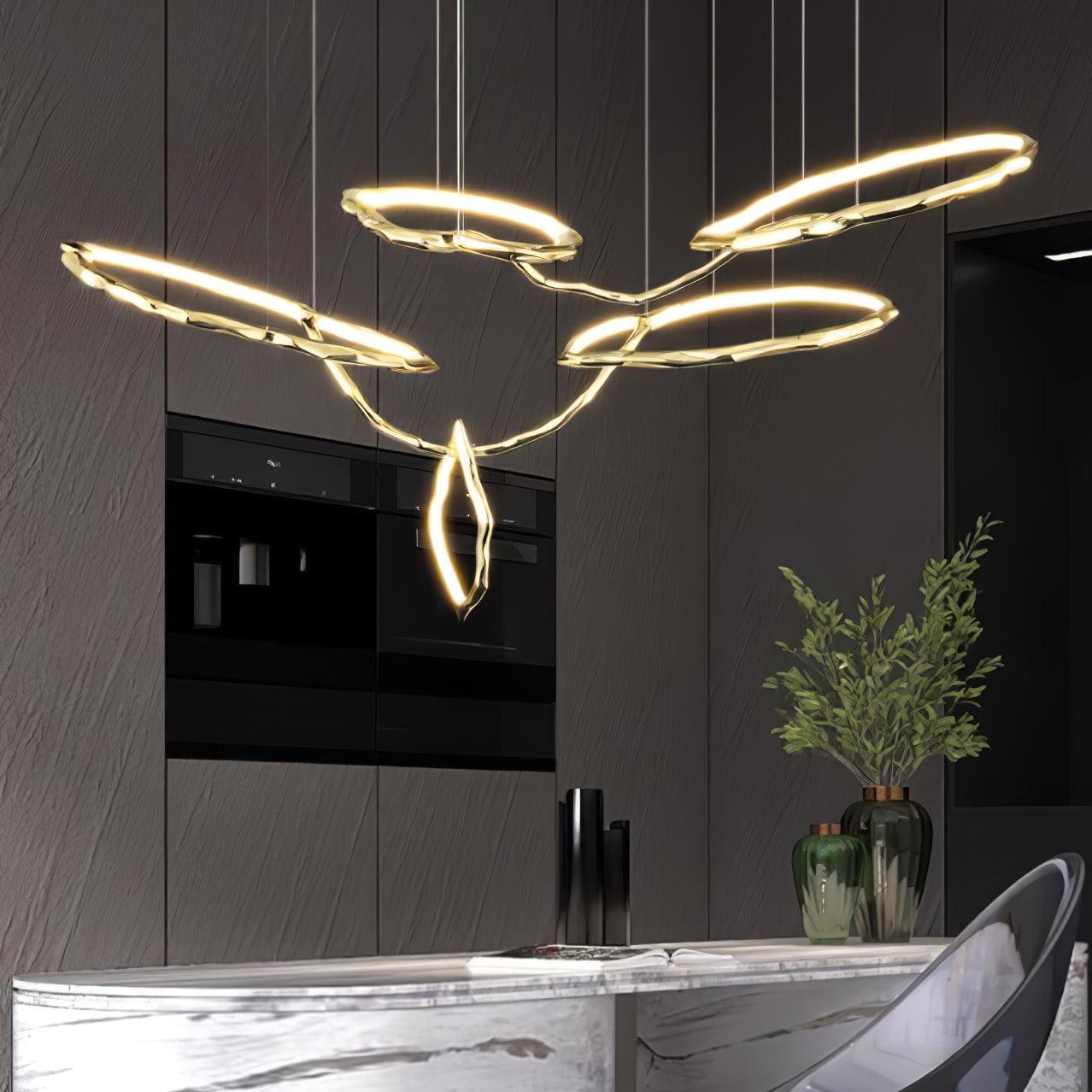 Aballs Cloud Rings Series Brass Chandelier-Neutral Decor
