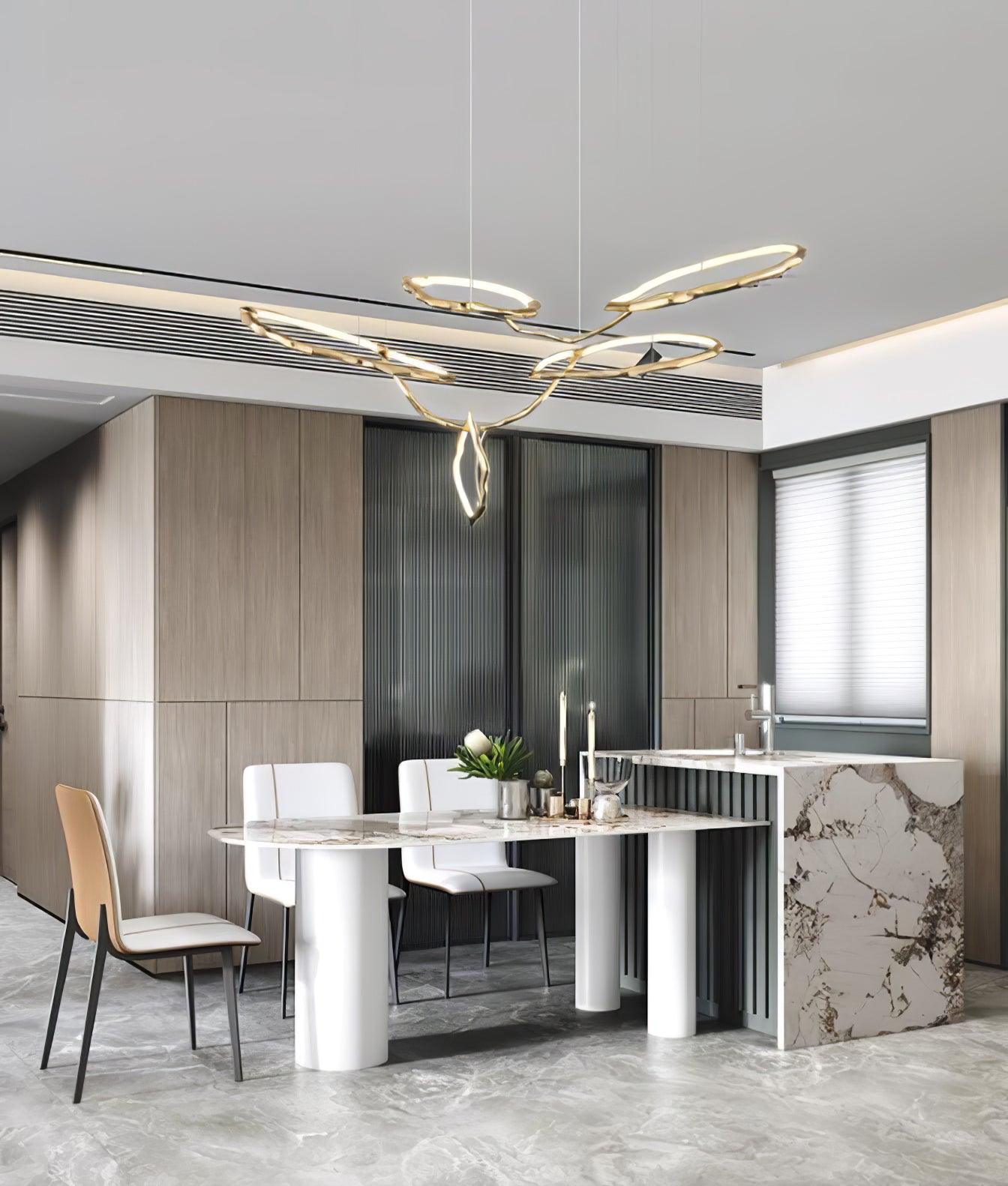 Aballs Cloud Rings Series Brass Chandelier-Neutral Decor
