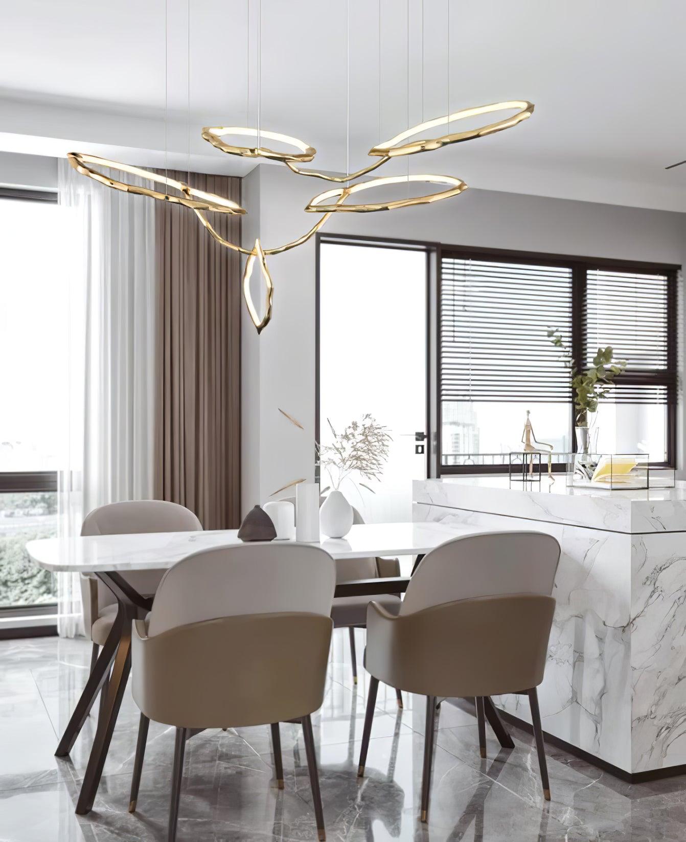 Aballs Cloud Rings Series Brass Chandelier-Neutral Decor