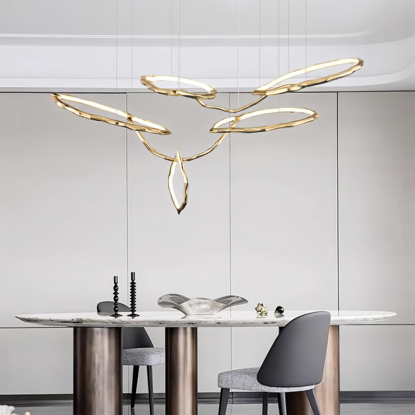 Aballs Cloud Rings Series Brass Chandelier-Neutral Decor