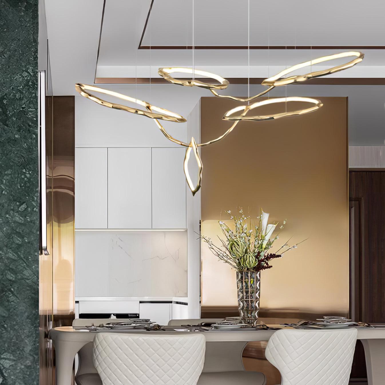 Aballs Cloud Rings Series Brass Chandelier-Neutral Decor