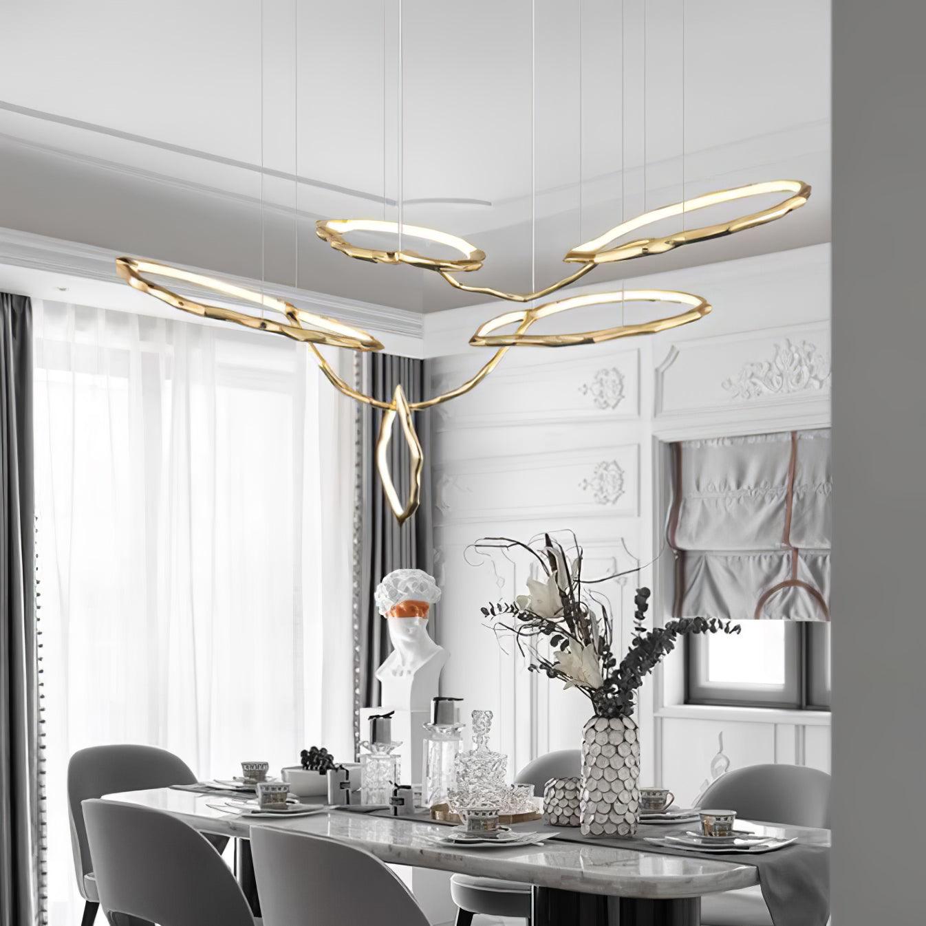 Aballs Cloud Rings Series Brass Chandelier-Neutral Decor