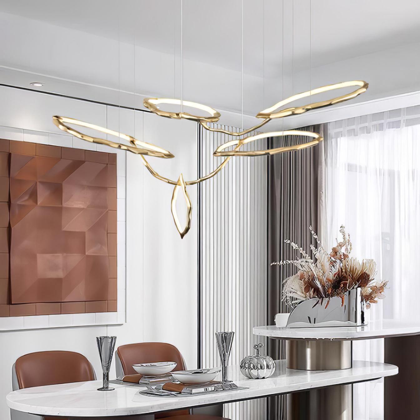 Aballs Cloud Rings Series Brass Chandelier-Neutral Decor