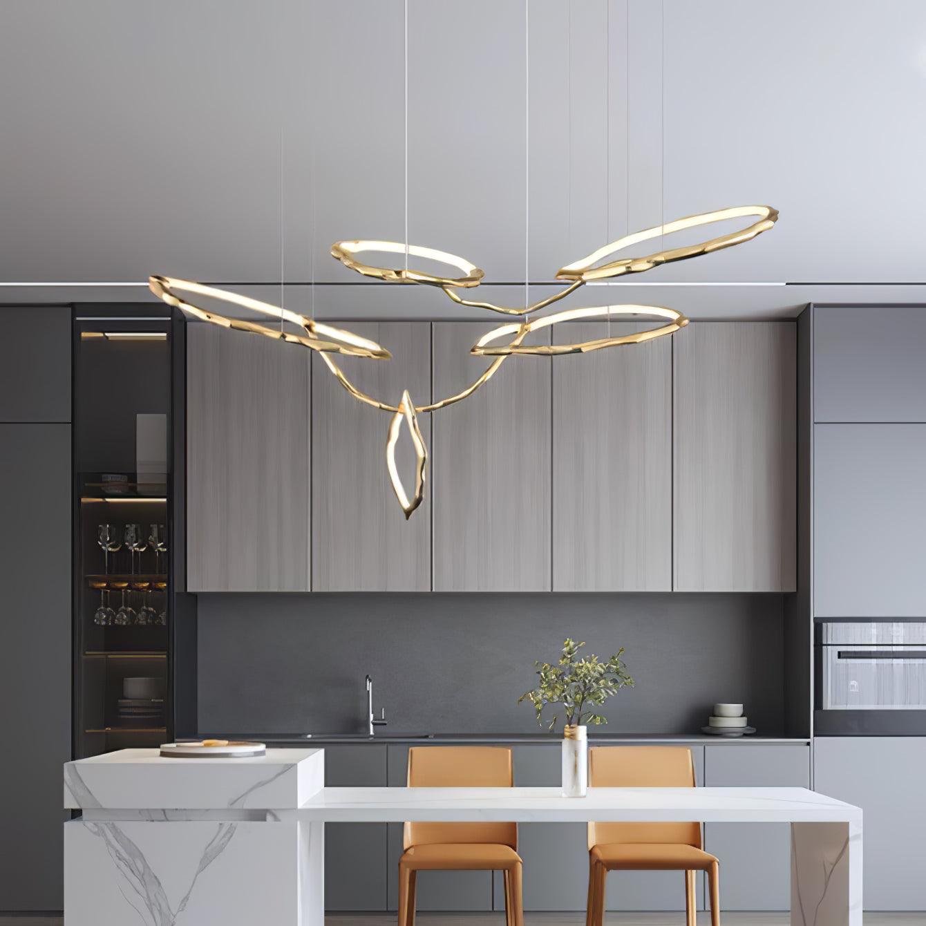 Aballs Cloud Rings Series Brass Chandelier-Neutral Decor